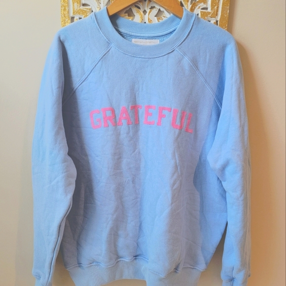 NEW Spiritual Gangster Grateful Classic Crew Sweatshirt Pullover Blue Pink - Picture 2 of 4